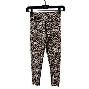 ZYIA Active Leopard Brilliant Scrunchy What Hi-Rise 7/8 Leggings Size 4 Tan